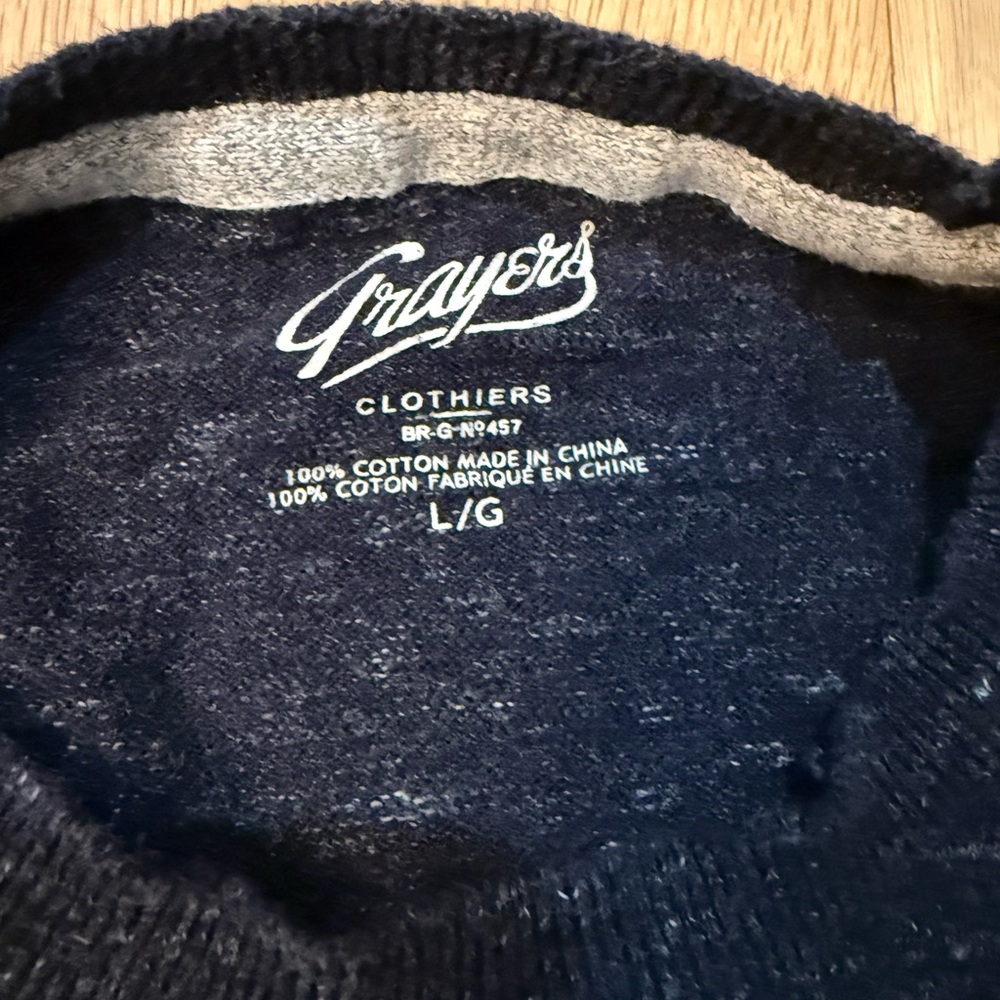 Grayers Navy and White Crewneck Sweater - Picture 2 of 3